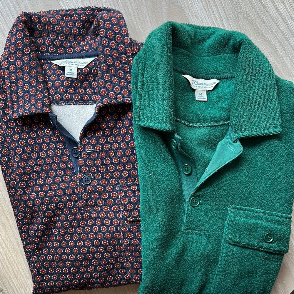 set of 2- J. Crew Men’s Terry Cloth Pocket Polos